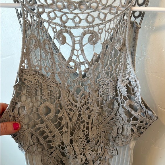 Elegant Gray Lace Women's bodysuit - Picture 4 of 5